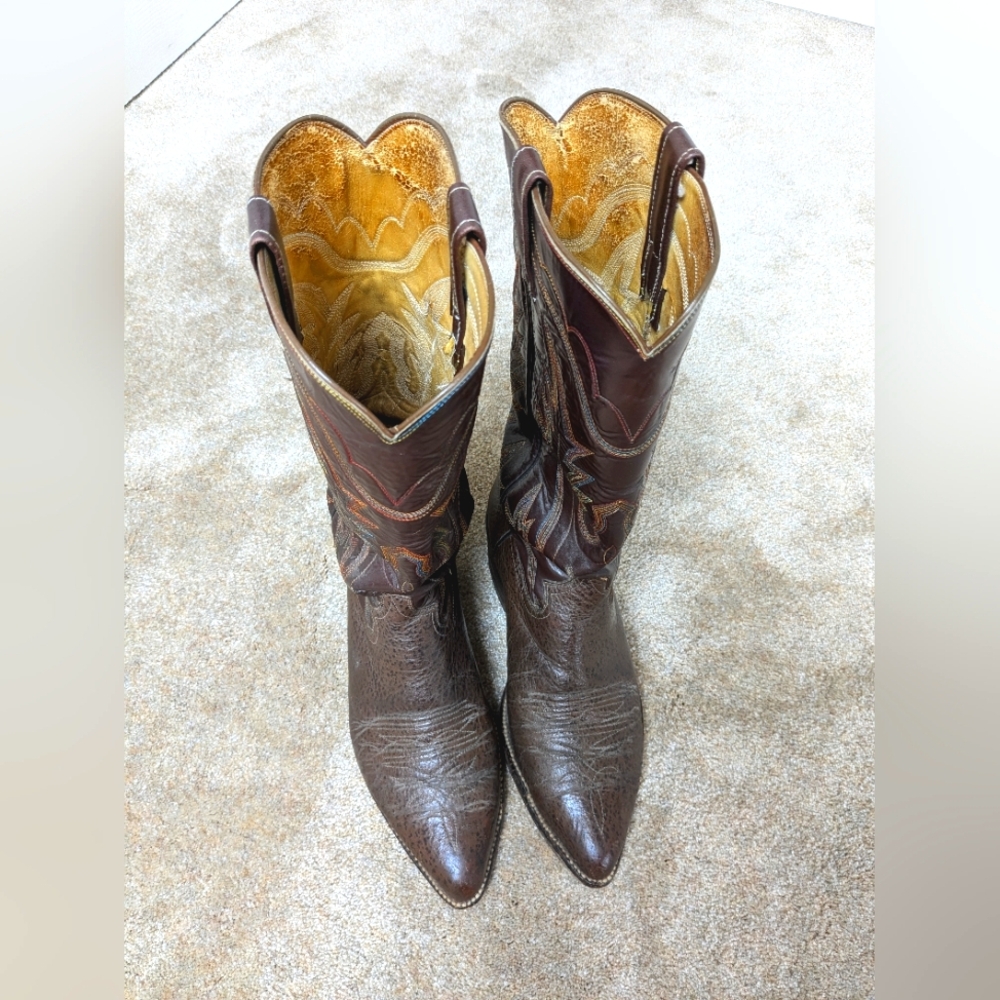 Fine Leather Vintage Western Boots | Men's 10